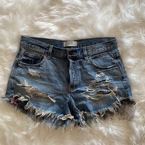 Free People Cut Off Denim Shorts
